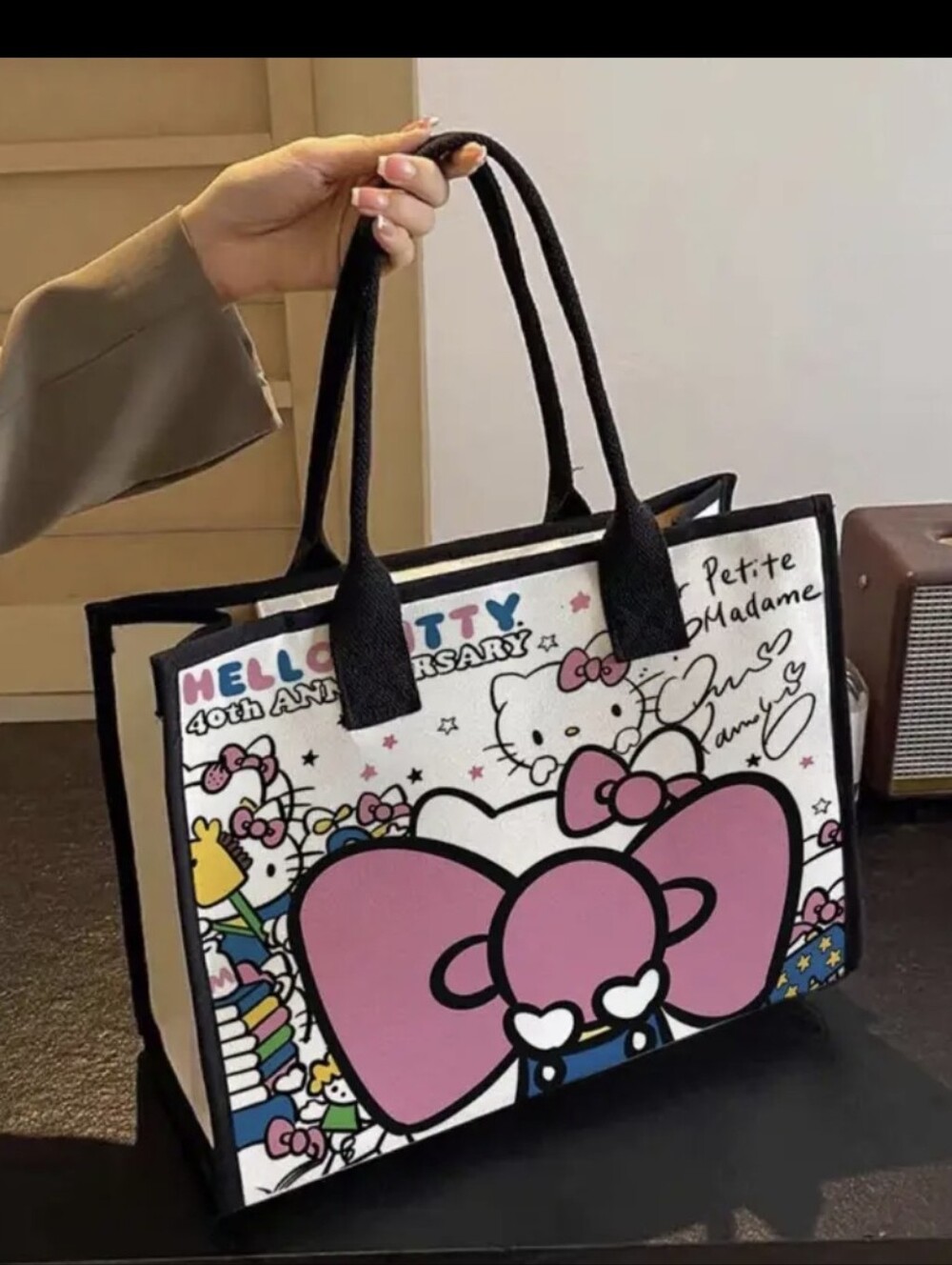 Hello Kitty Canvas Tote Shoulder Bag - Picture 6 of 6